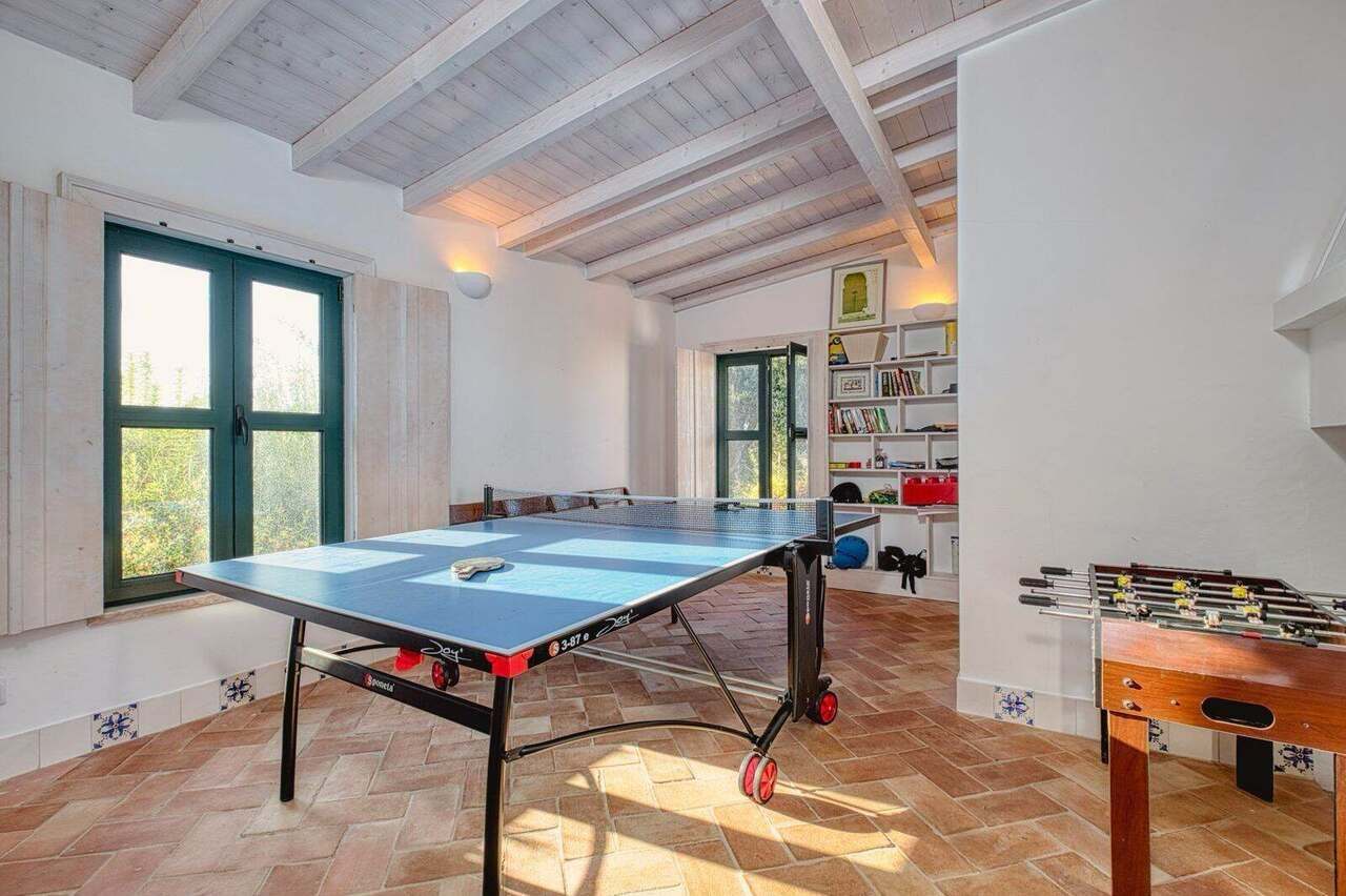 The games room, table tennis and table football